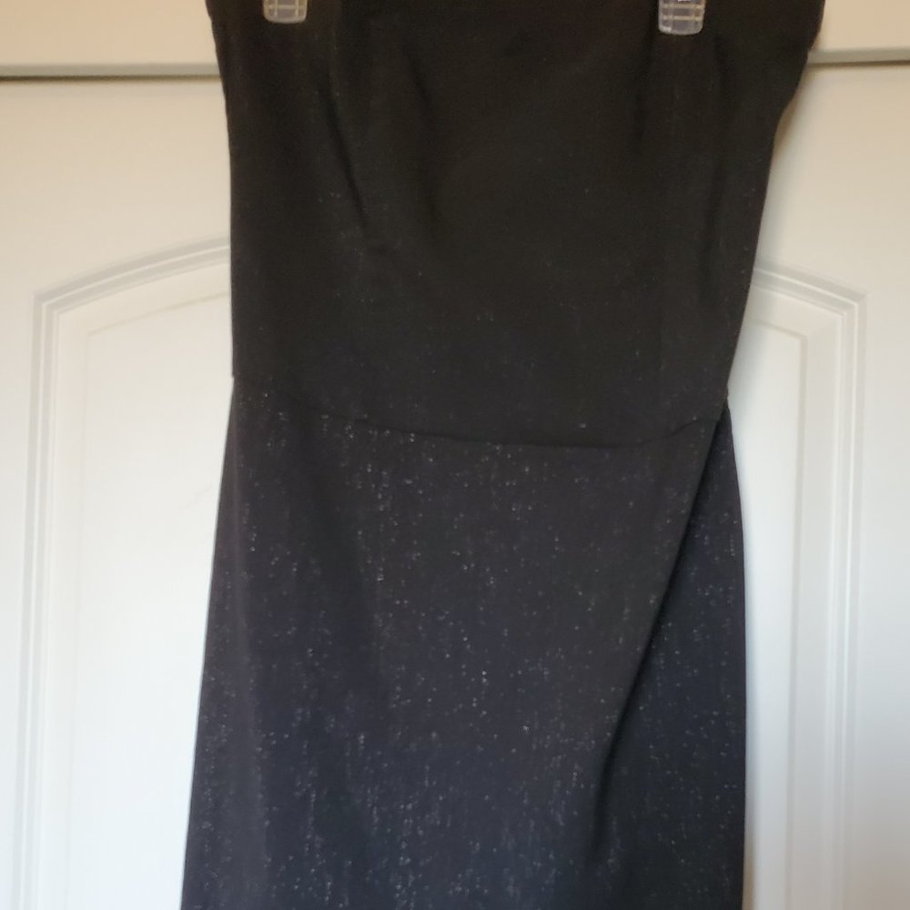Black strapless NYC Dress with silver sparkles